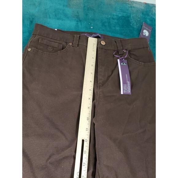 Gloria Vanderbilt Jeans Size 8 Petite Womens Brown Pants Stretch Straight NWT - Picture 9 of 15